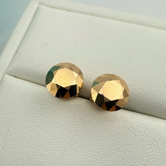 RARE Tiffany & Co. 18k Rose Gold Faceted Two Carat Earrings Elsa Peretti 💎 - Picture 1 of 7